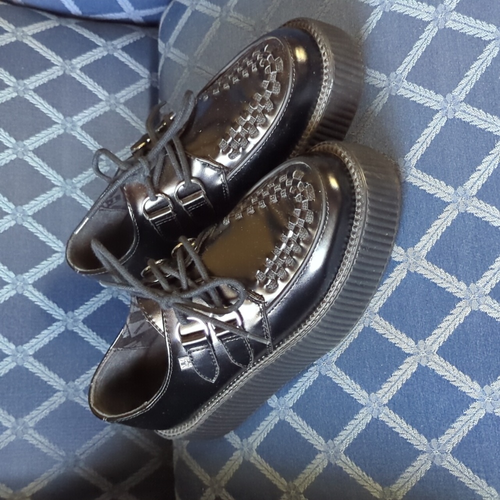 T.U.K Black Patent Leather Platform Creepers